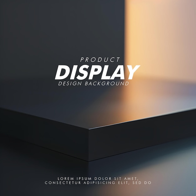 3D Product display podium studio lighting minimalist design closeup of a sleek product display podi