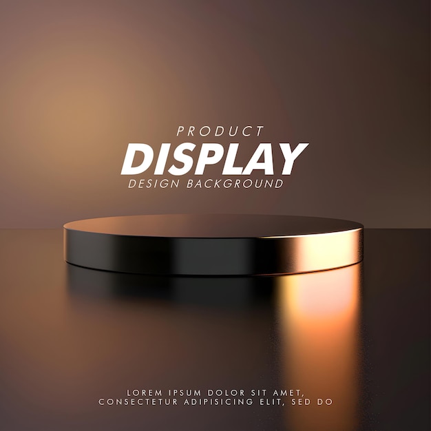 3D Product display podium studio lighting minimalist design closeup of a sleek product display podi