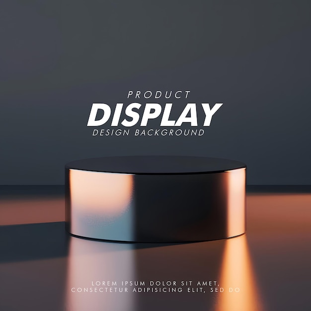 PSD 3d product display podium studio lighting minimalist design closeup of a sleek product display podi