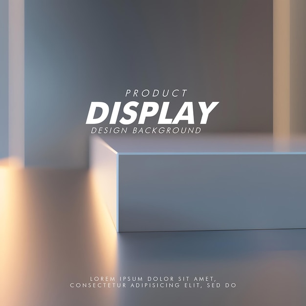 3D Product display podium studio lighting minimalist design closeup of a sleek product display podi