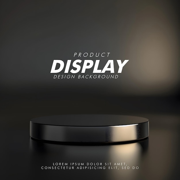 3D Product display podium studio lighting minimalist design closeup of a sleek product display podi