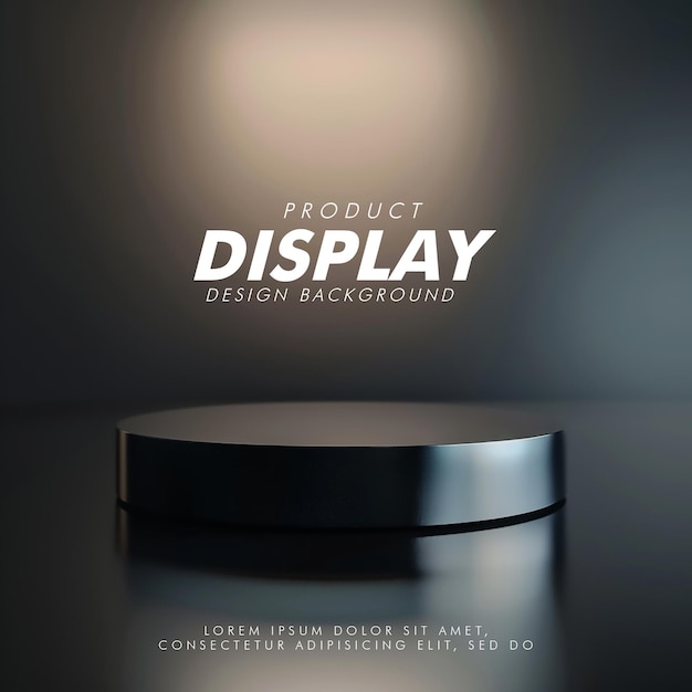 3D Product display podium studio lighting minimalist design closeup of a sleek product display podi