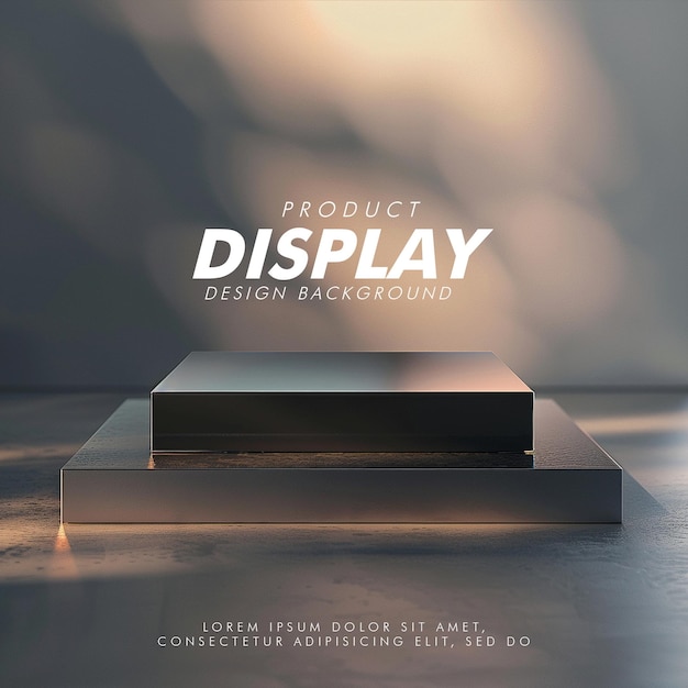 3D Product display podium studio lighting minimalist design closeup of a sleek product display podi