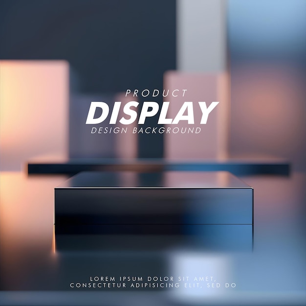 3D Product display podium studio lighting minimalist design closeup of a sleek product display podi