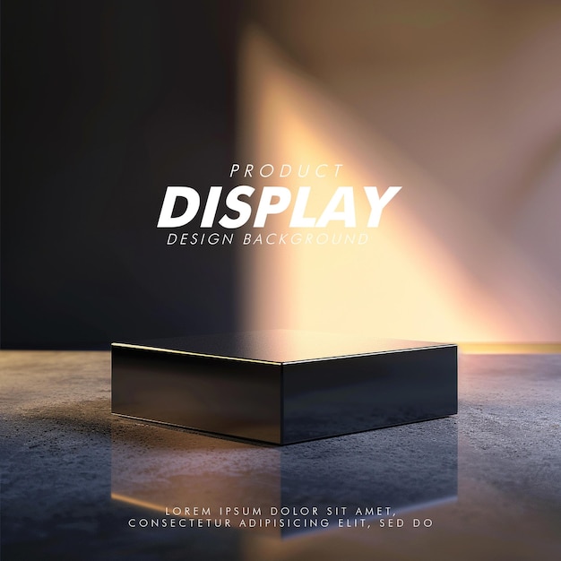 3D Product display podium studio lighting minimalist design closeup of a sleek product display podi