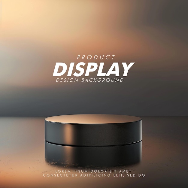 3D Product display podium studio lighting minimalist design closeup of a sleek product display podi