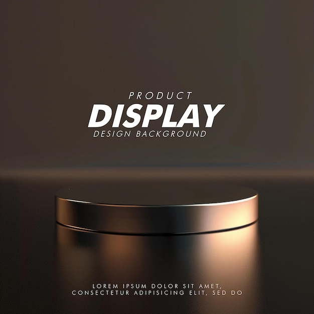 3D Product display podium studio lighting minimalist design closeup of a sleek product display podi