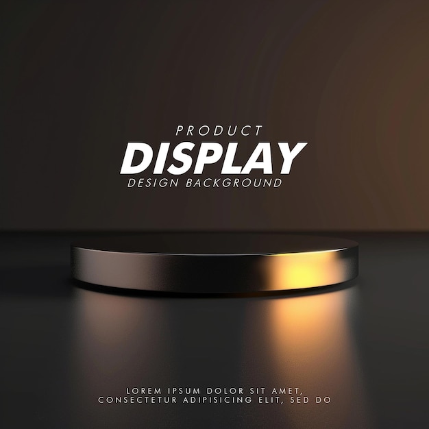 3D Product display podium studio lighting minimalist design closeup of a sleek product display podi