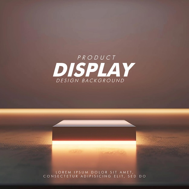 3D Product display podium studio lighting minimalist design closeup of a sleek product display podi