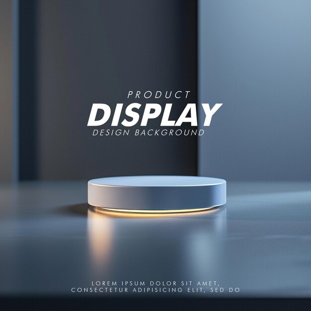 3D Product display podium studio lighting minimalist design closeup of a sleek product display podi