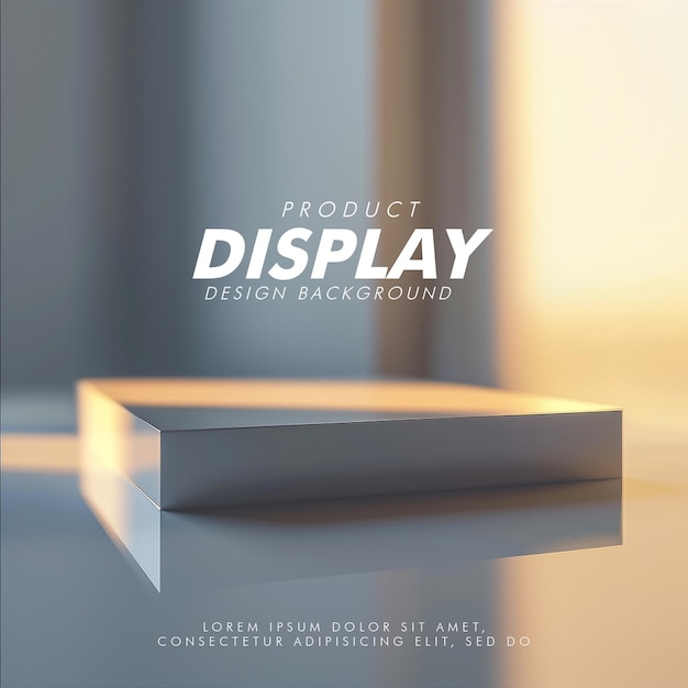 3D Product display podium studio lighting minimalist design closeup of a sleek product display podi