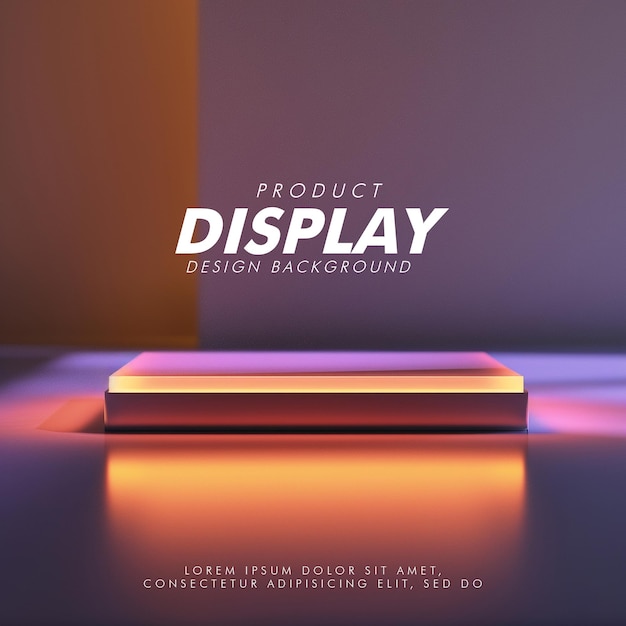 PSD 3d product display podium studio lighting minimalist design closeup of a sleek product display podi