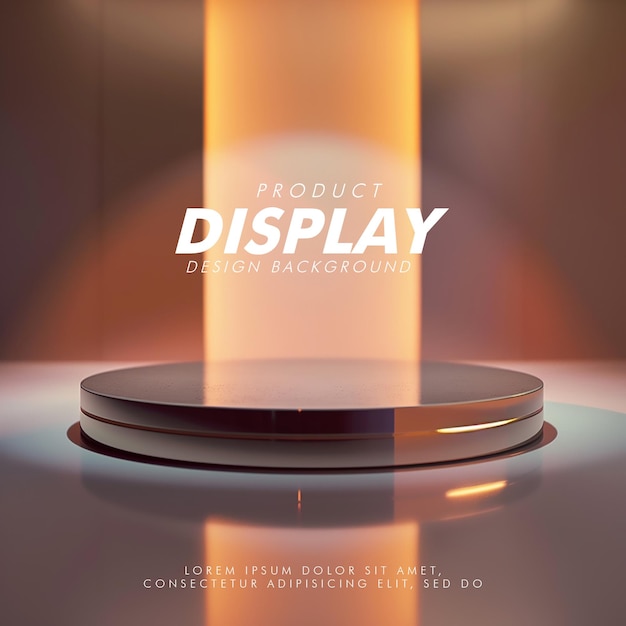 3D Product display podium studio lighting minimalist design closeup of a sleek product display podi