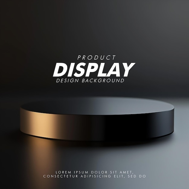 PSD 3d product display podium studio lighting minimalist design closeup of a sleek product display podi