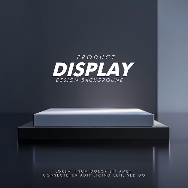 3D Product display podium studio lighting minimalist design closeup of a sleek product display podi