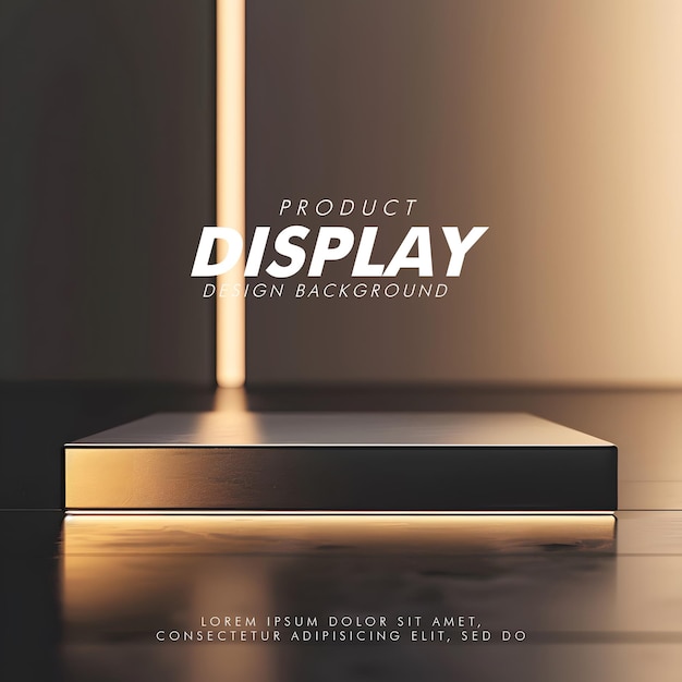 3D Product display podium studio lighting minimalist design closeup of a sleek product display podi