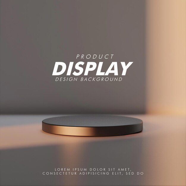 3D Product display podium studio lighting minimalist design closeup of a sleek product display podi