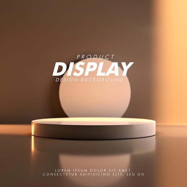 3D Product display podium studio lighting minimalist design closeup of a sleek product display podi