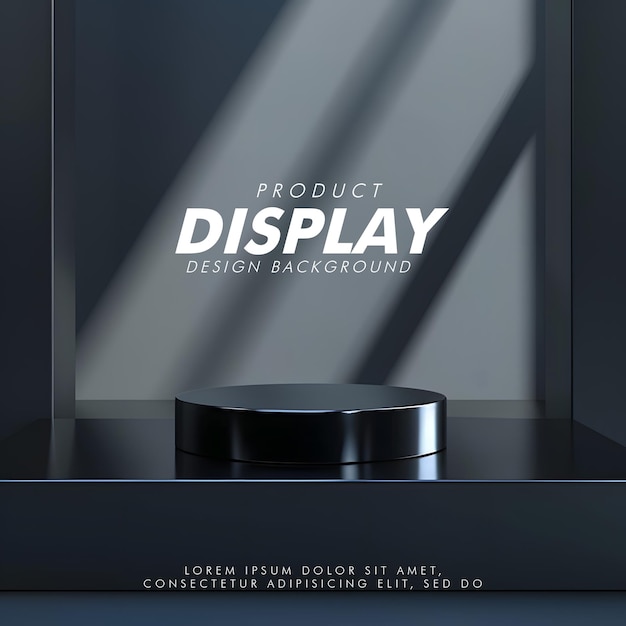 3D Product display podium studio lighting minimalist design closeup of a sleek product display podi