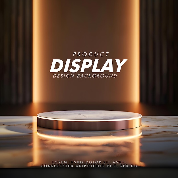 3D Product display podium studio lighting minimalist design closeup of a sleek product display podi