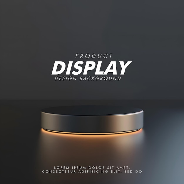 PSD 3d product display podium studio lighting minimalist design closeup of a sleek product display podi