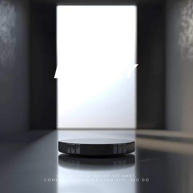 PSD 3d product display podium studio lighting minimalist design closeup of a sleek product display podi