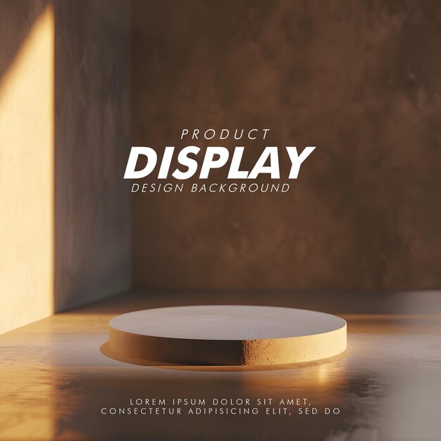 3D Product display podium studio lighting minimalist design closeup of a sleek product display podi