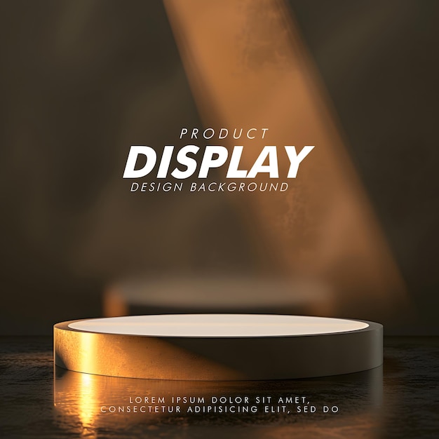 3D Product display podium studio lighting minimalist design closeup of a sleek product display podi