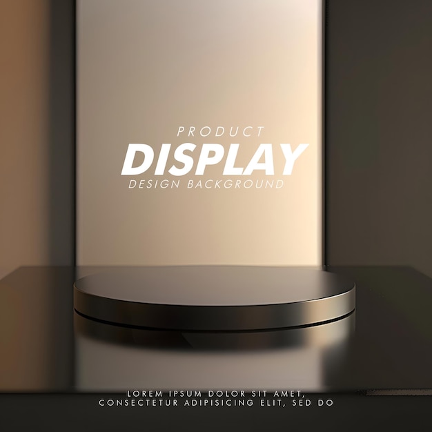 3D Product display podium studio lighting minimalist design closeup of a sleek product display podi