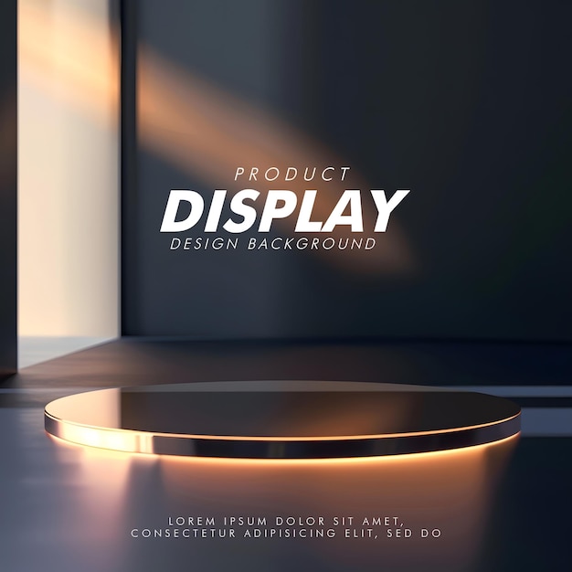 3D Product display podium studio lighting minimalist design closeup of a sleek product display podi