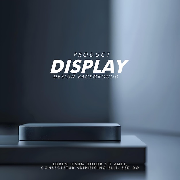 3D Product display podium studio lighting minimalist design closeup of a sleek product display podi