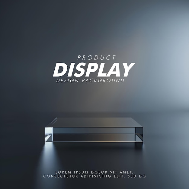 3D Product display podium studio lighting minimalist design closeup of a sleek product display podi