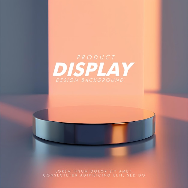 PSD 3d product display podium studio lighting minimalist design closeup of a sleek product display podi