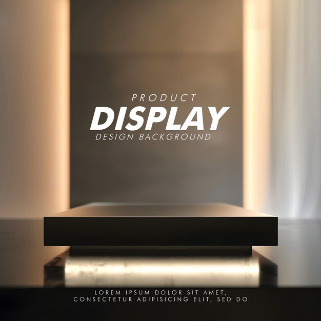 3D Product display podium studio lighting minimalist design closeup of a sleek product display podi