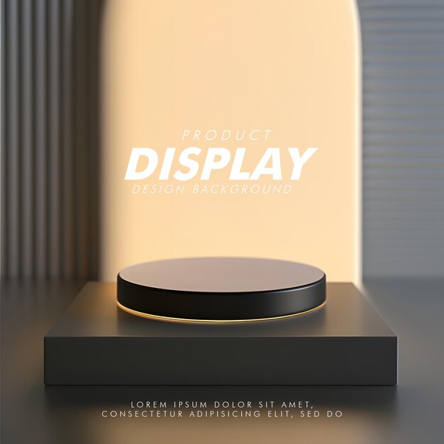 3D Product display podium studio lighting minimalist design closeup of a sleek product display podi