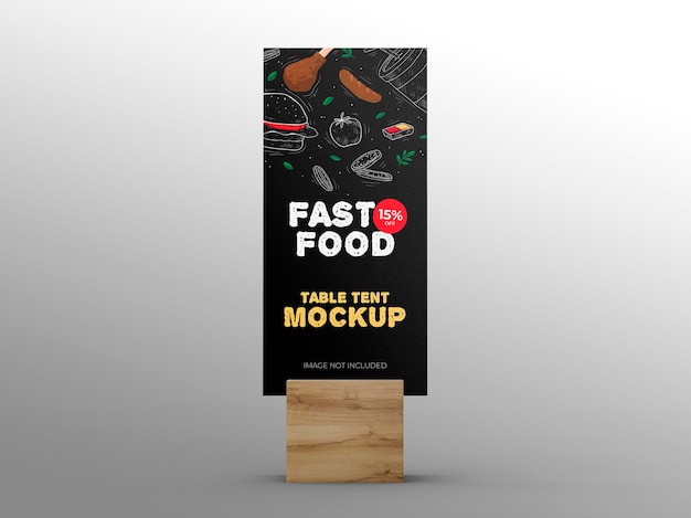 3D Promotional Table Tent Mockup Template display for restaurants