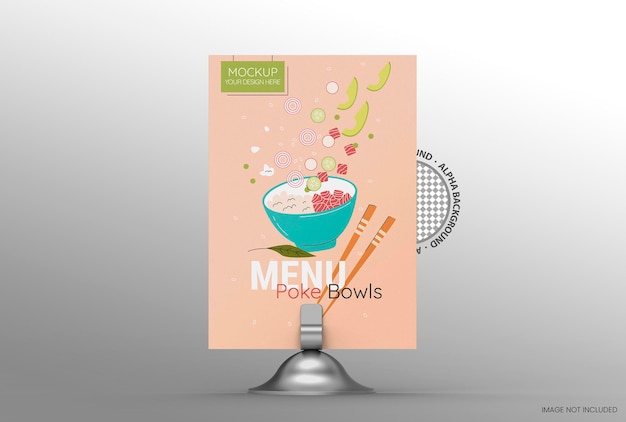 3D Promotional Table Tent Mockup Template display for restaurants.