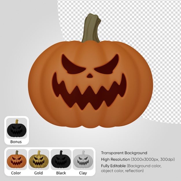 3d pumpkin face