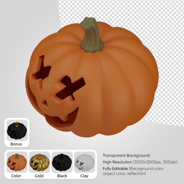 3d pumpkin face