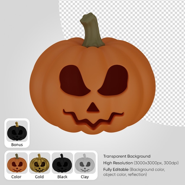 3d pumpkin face