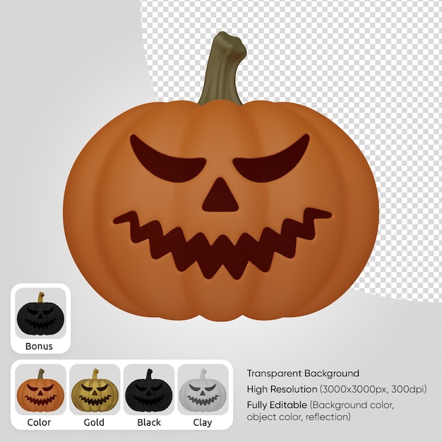 3d pumpkin face