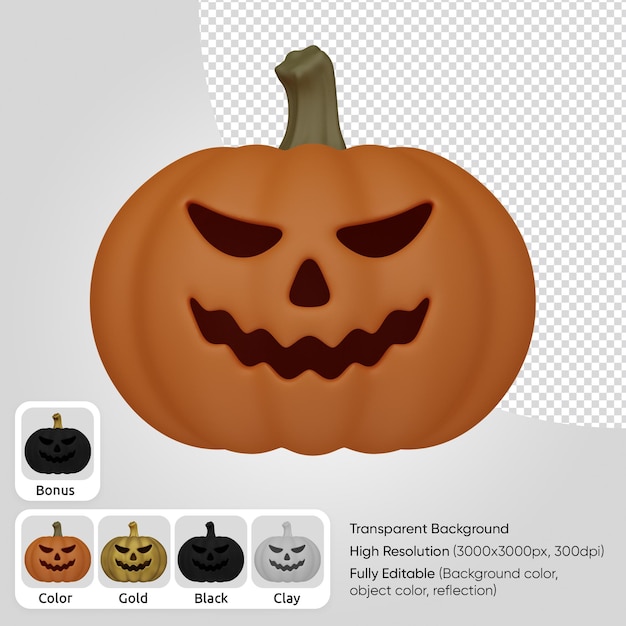 3d pumpkin face