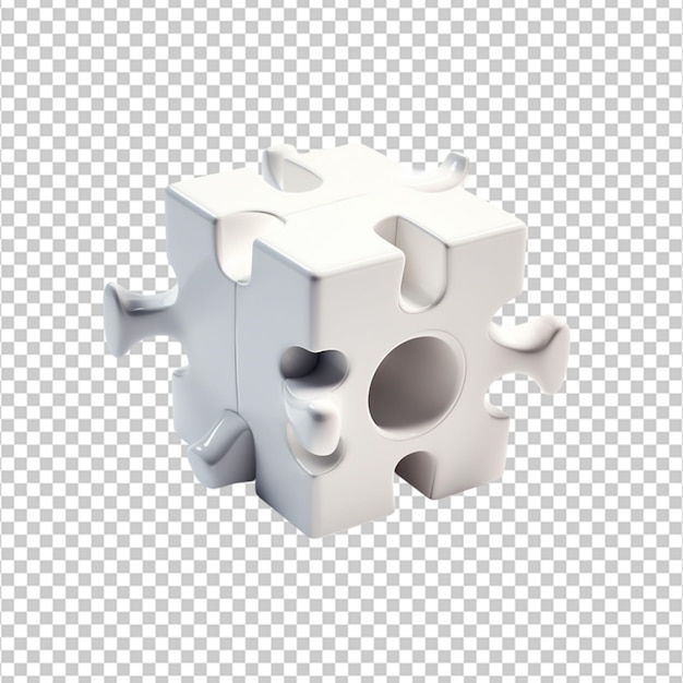 3D Puzzle Piece on white background