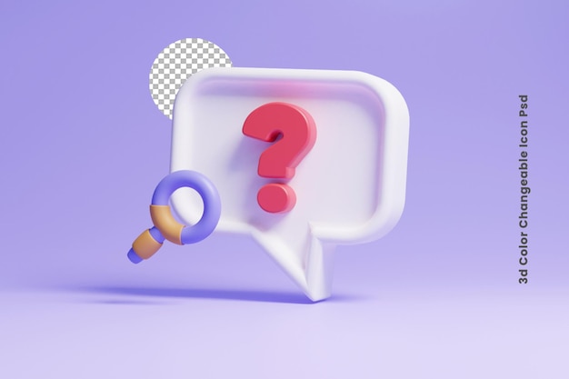 3d question mark mark icon