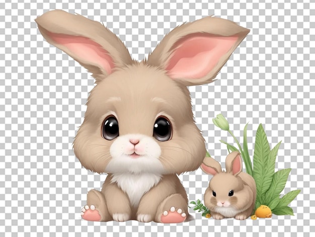 3d rabbit sitting on green grass