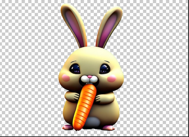 3d rabbit with carrot