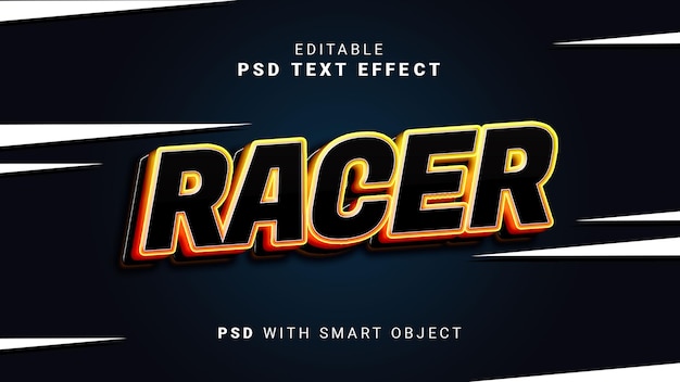 3d racer text effect