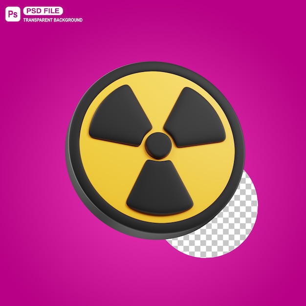 3D Radiation Symbol Sign Illustration