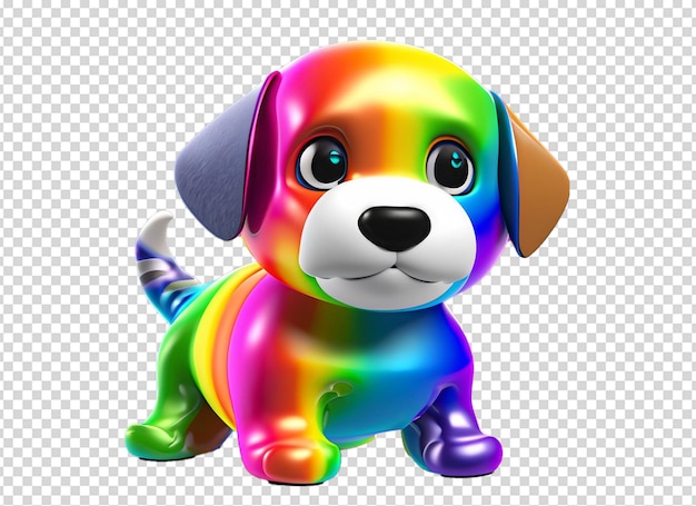 3D Rainbow Baby dog