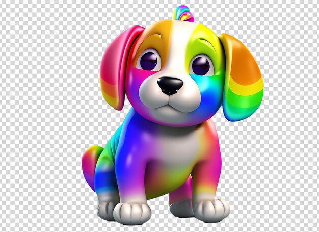 3D Rainbow Baby dog